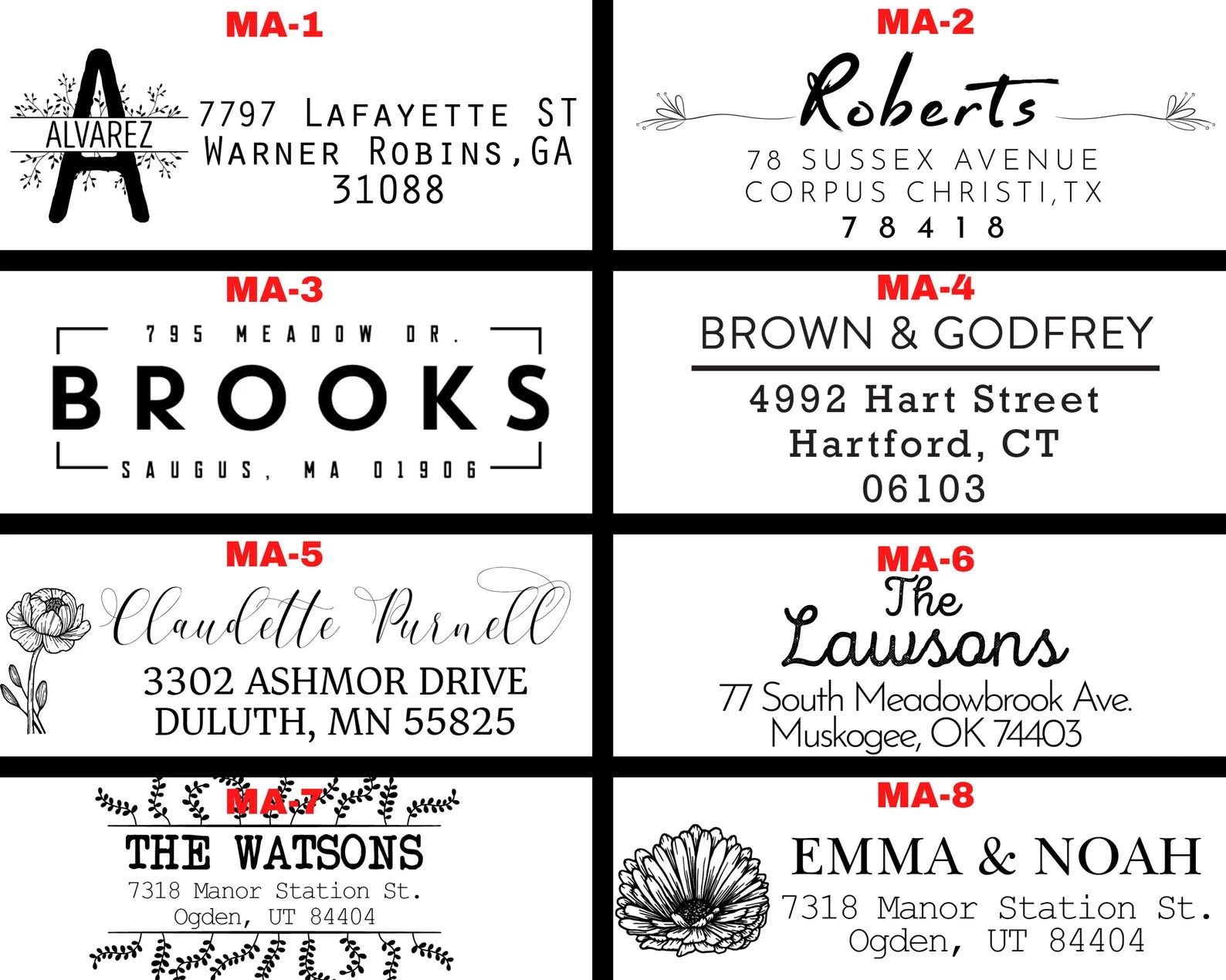 Self Inking Address Rubber Stamp | NW & MA Design