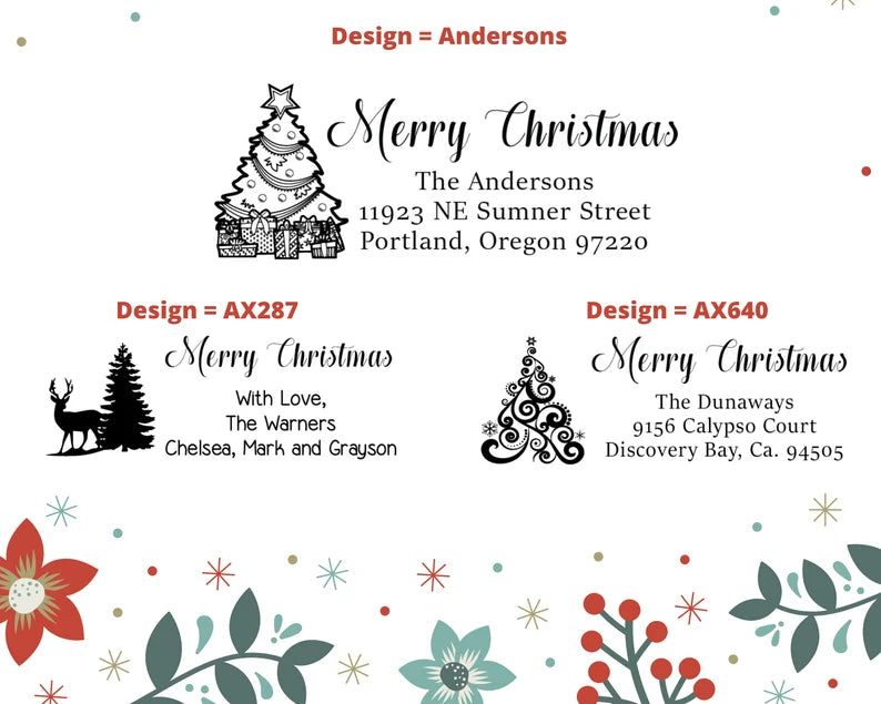 Self Inking Christmas Address Stamps