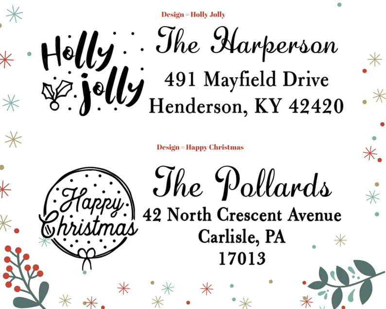 Self Inking Christmas Address Stamps