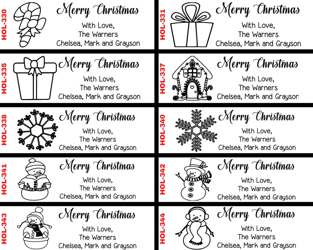Santa on Sleigh Christmas Address Stamp