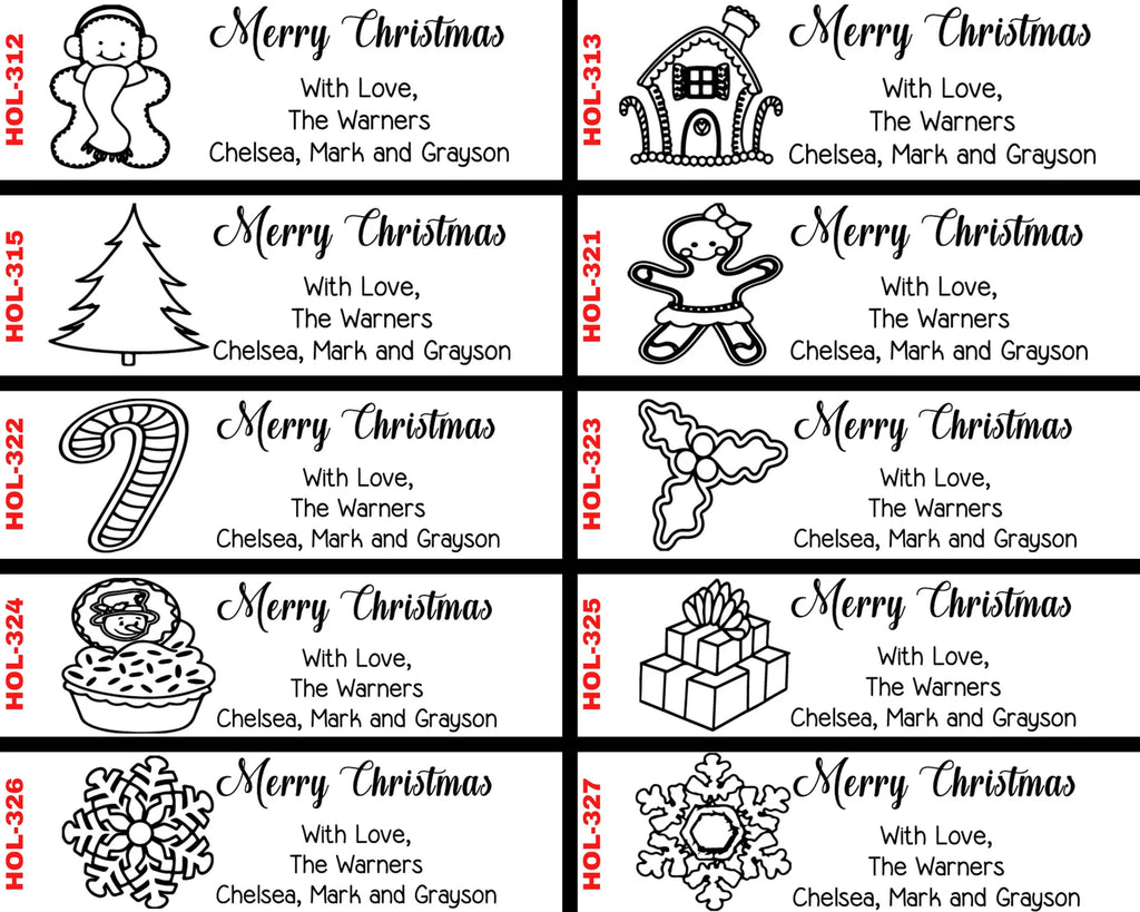 Santa on Sleigh Christmas Address Stamp