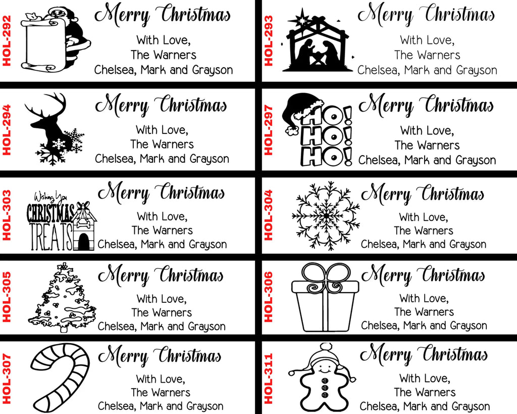 Santa on Sleigh Christmas Address Stamp