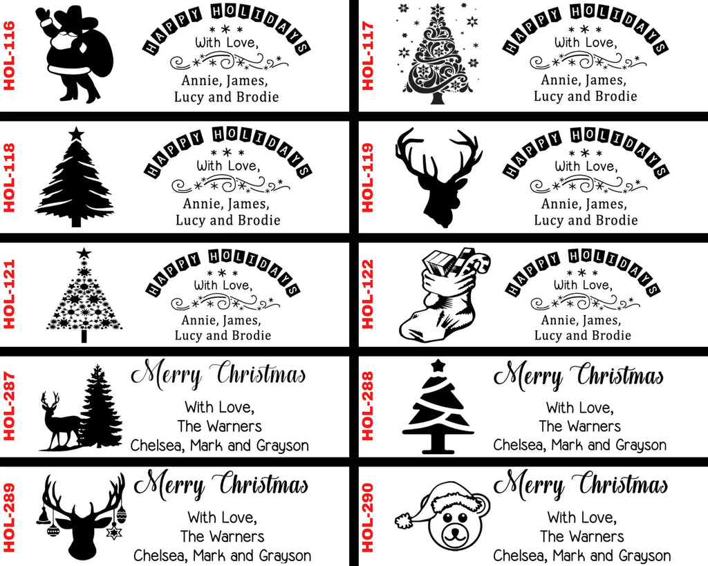 Santa on Sleigh Christmas Address Stamp