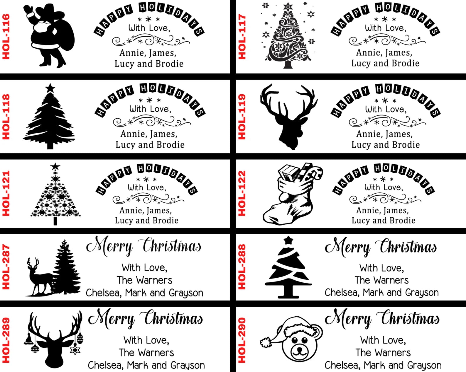 Santa on Sleigh Christmas Address Stamp