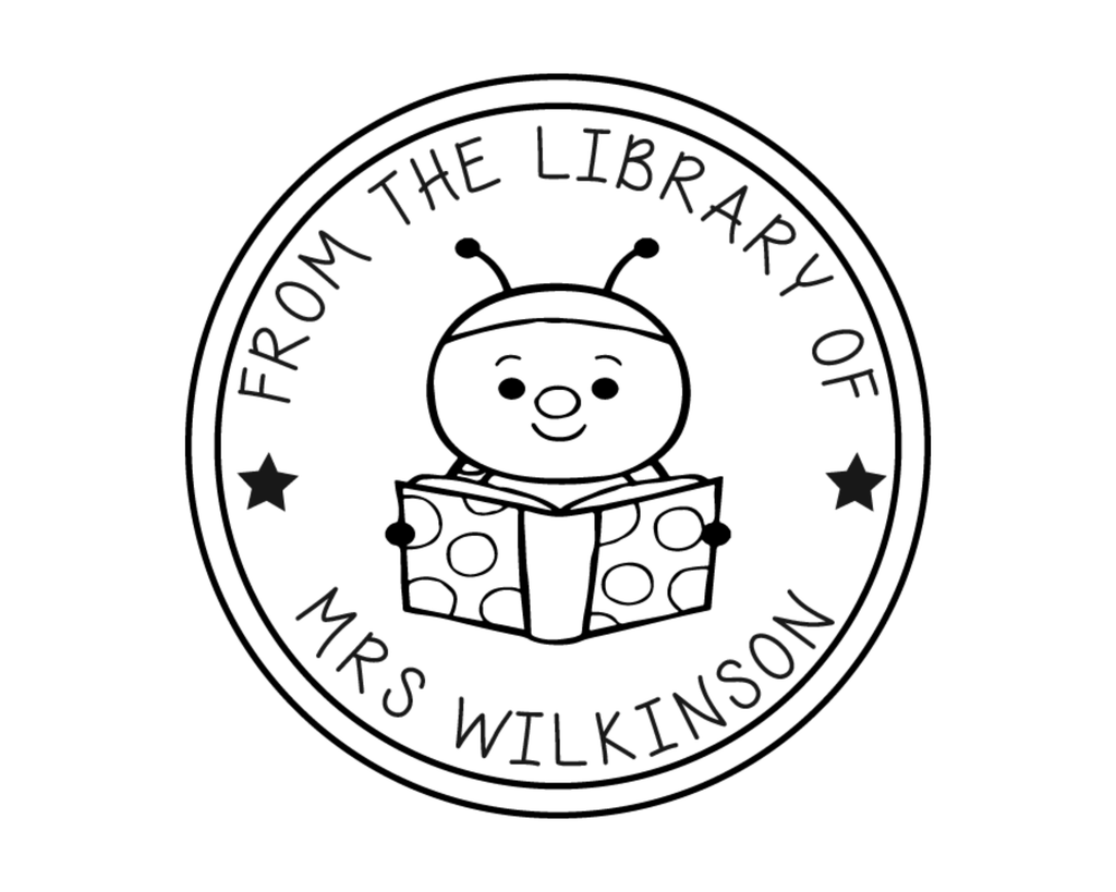 Personalized Book Wooden Handle Stamp - TLBUGBOOK