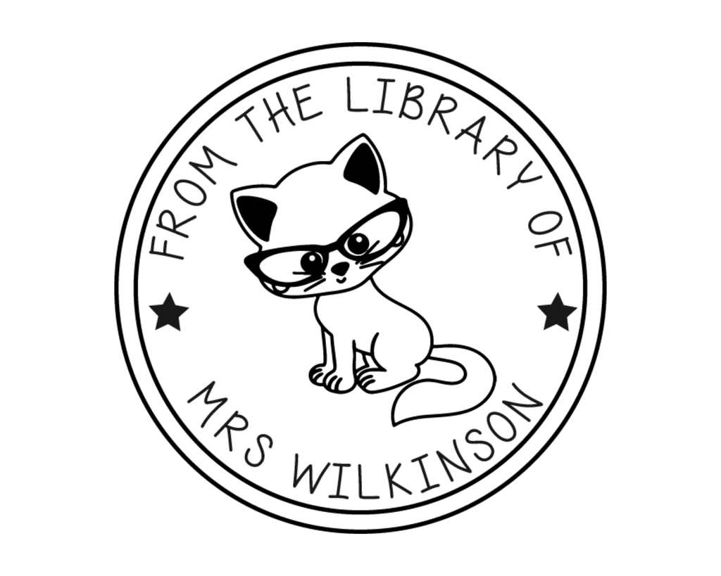 Personalized Book Wooden Handle Stamp - TLGLASSCAT