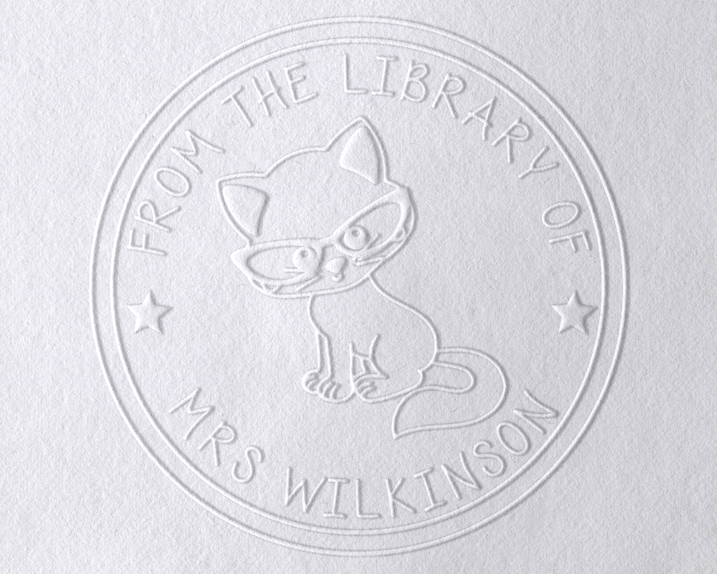 Animal Themed Personalized Book Embosser - TLGLASSCAT