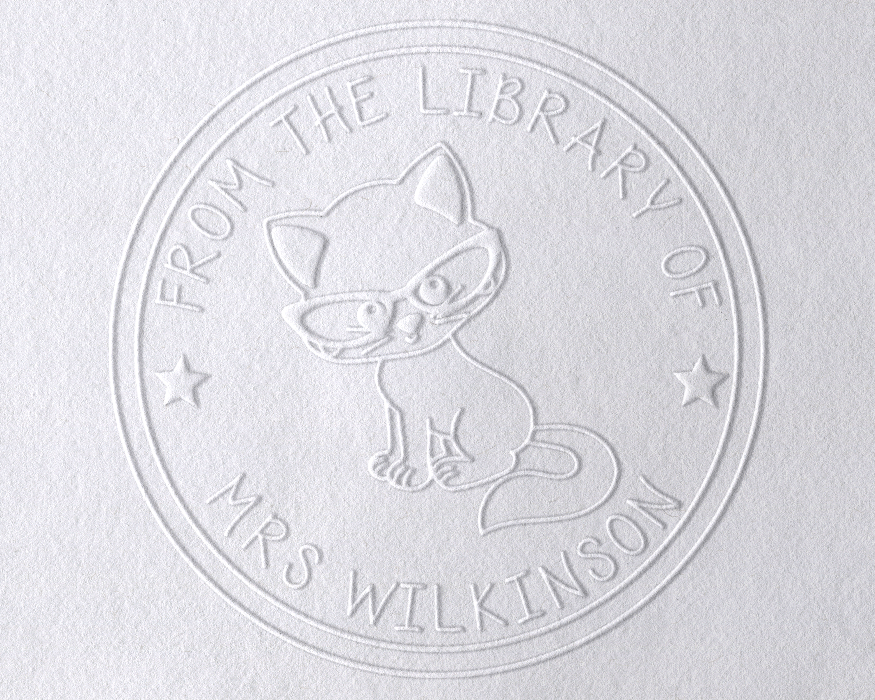 Animal Themed Personalized Book Embosser - TLGLASSCAT