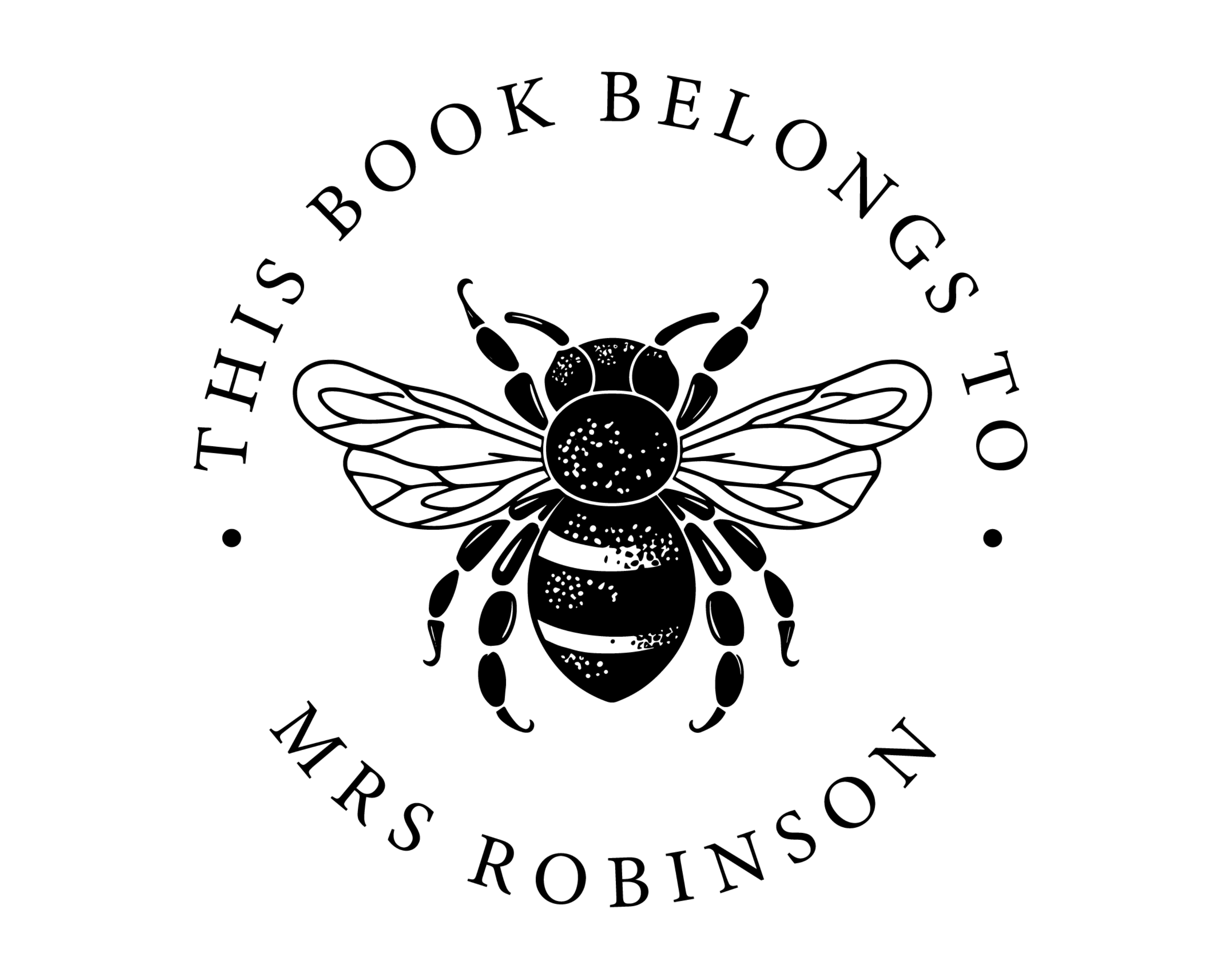 Personalized Book Bee Stamp Self Inking - TOL-16