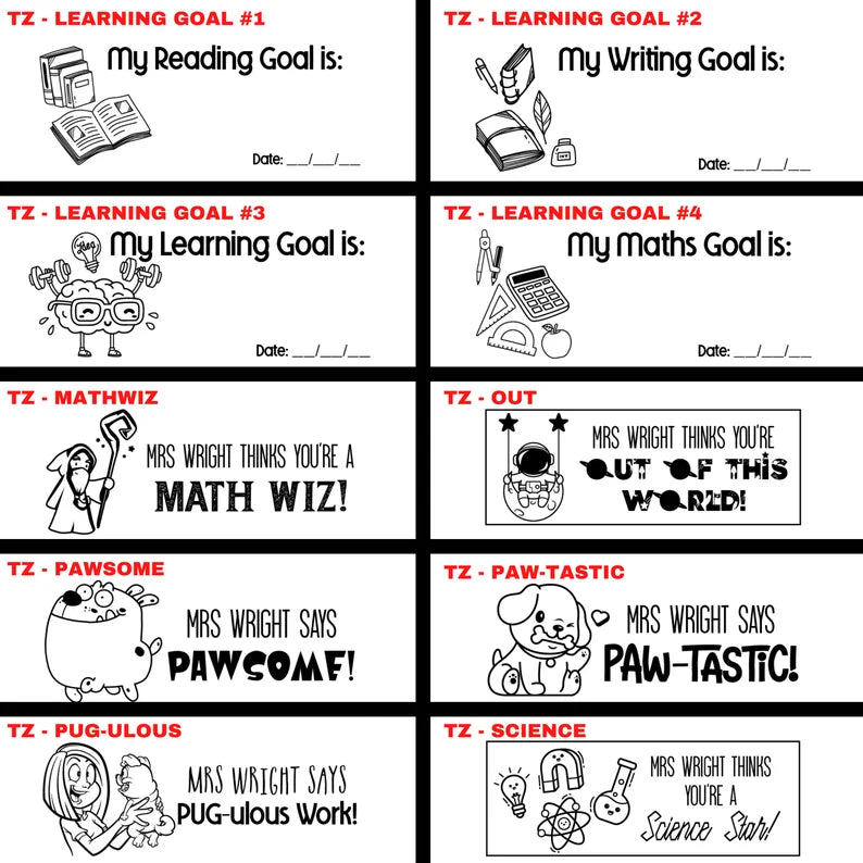 Wood Handle Teacher Stamps | TZ