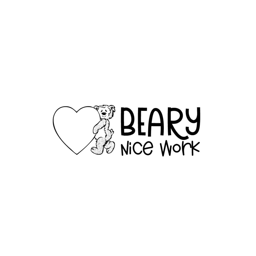 Teddy Heart Rectangle Teacher Stamp