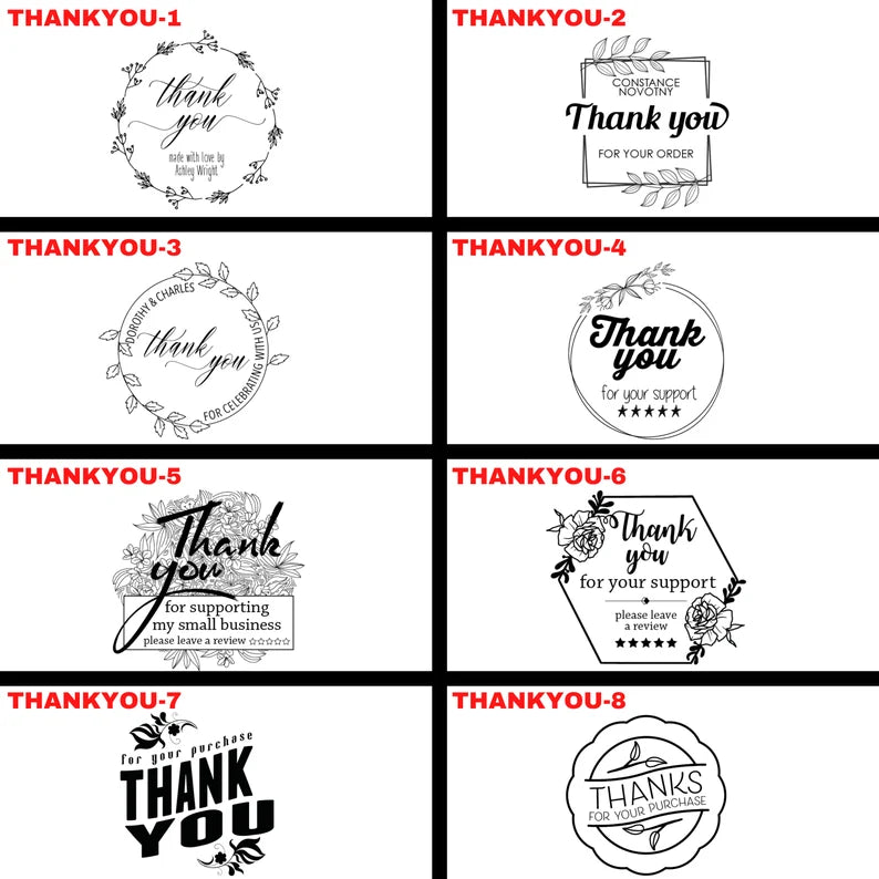 Wood Handle Thank You Stamps