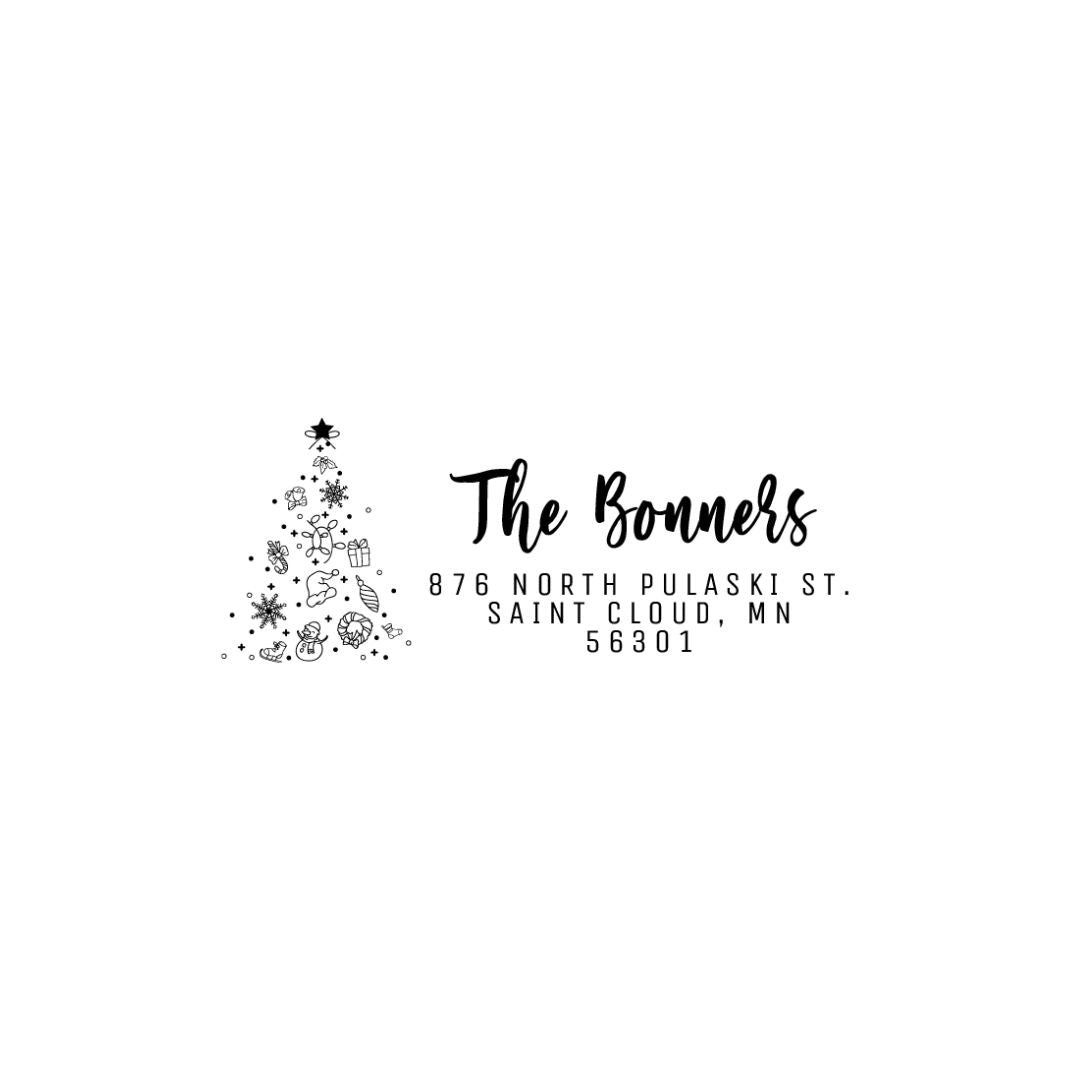 The Bonnels Christmas Address Stamp