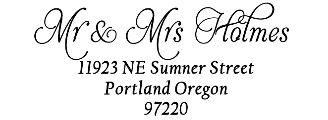 The Holmes - Return Address Stamp