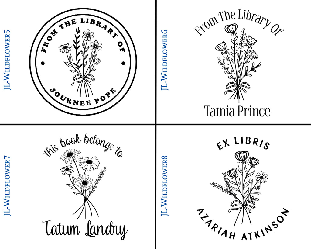 Wildflower Wooden Book Stamp