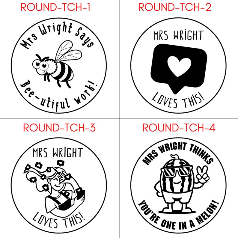 Self Inking Teacher Stamp | Round TCH