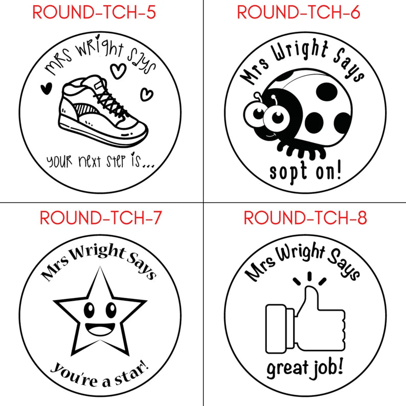 Self Inking Teacher Stamp | Round TCH