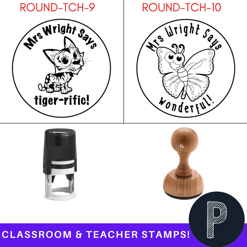 Self Inking Teacher Stamp | Round TCH