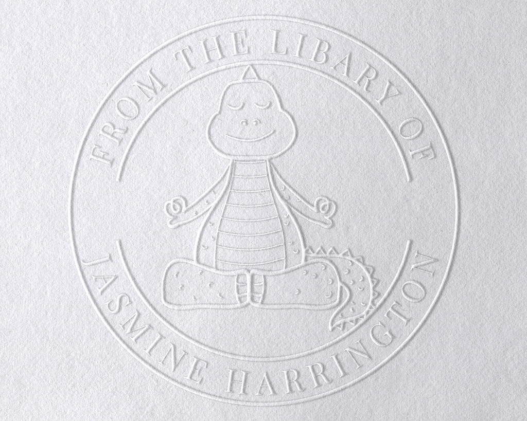 Animal Themed Personalized Book Embosser - YOGA-DINOSAUR