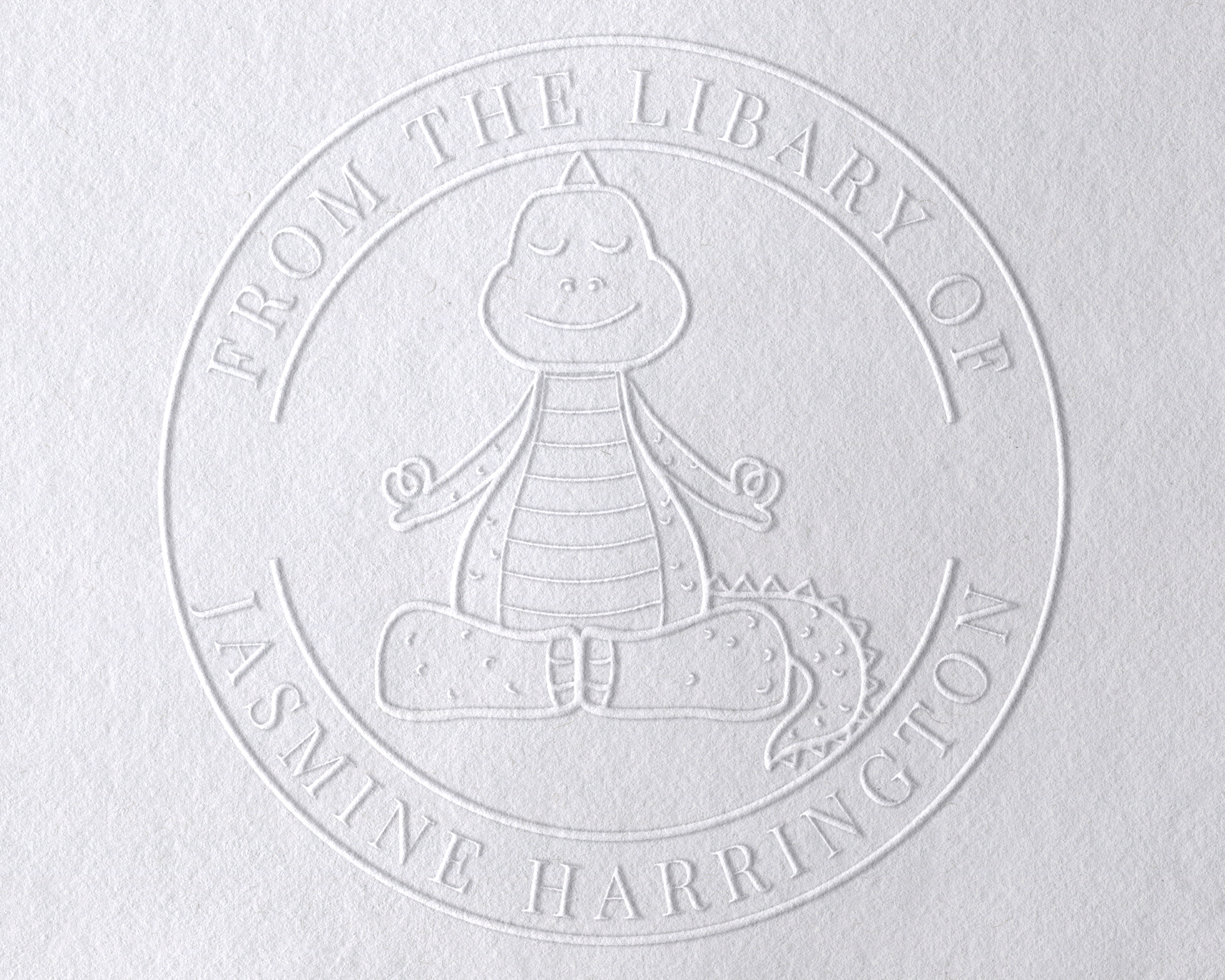 Animal Themed Personalized Book Embosser - YOGA-DINOSAUR