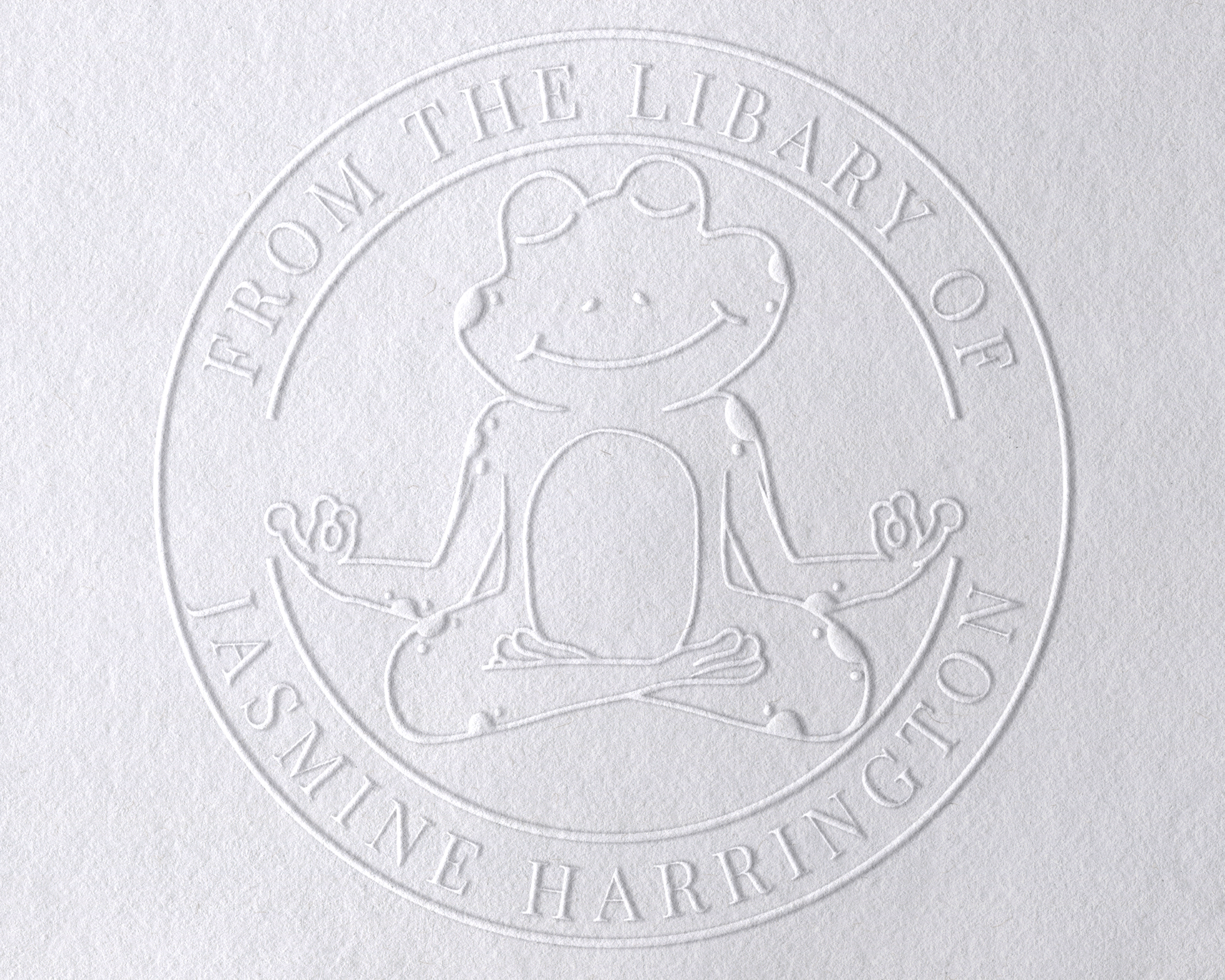 Animal Themed Personalized Book Embosser - YOGA-FROG
