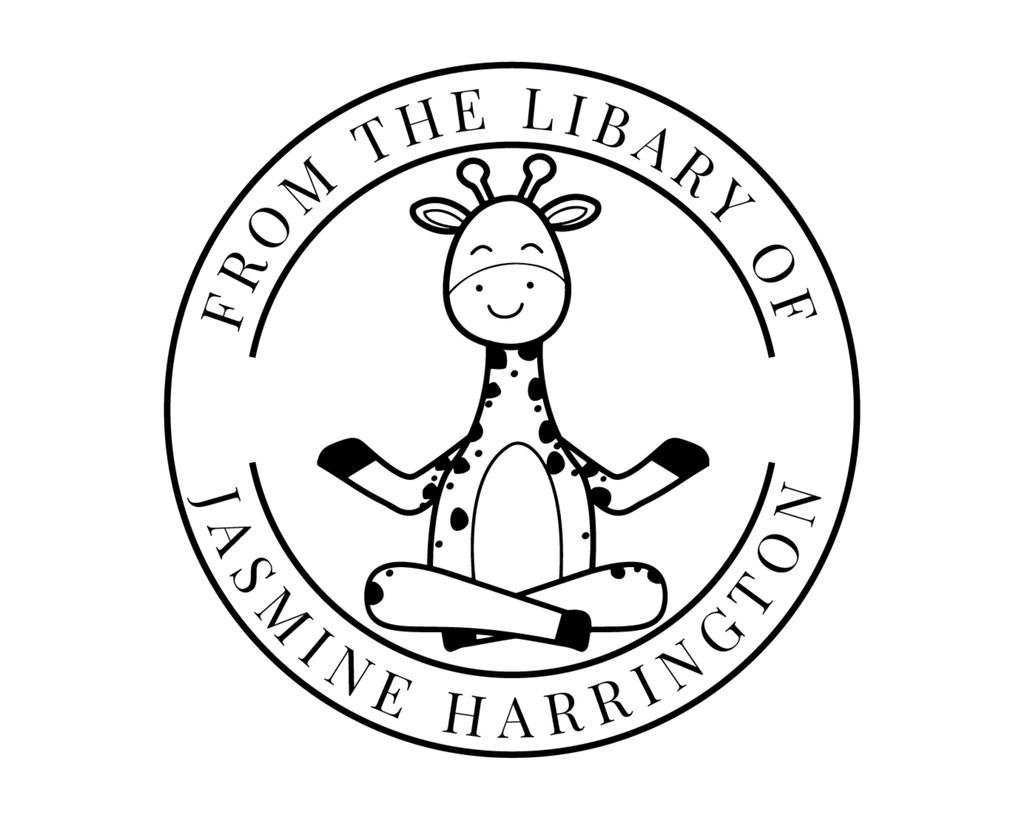 Personalized Book Self Ink Stamp - YOGA-GIRAFFE