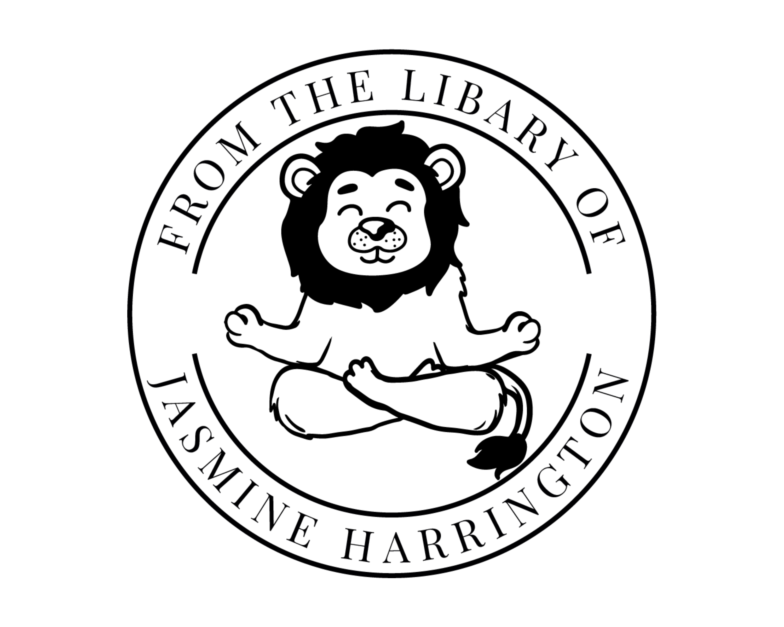 Personalized Book Wooden Handle Stamp - YOGA-LION