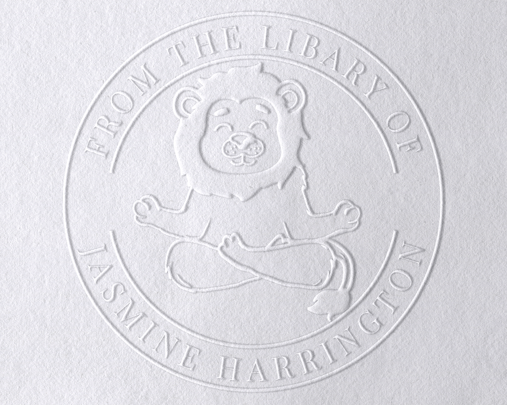 Animal Themed Personalized Book Embosser - YOGA-LION