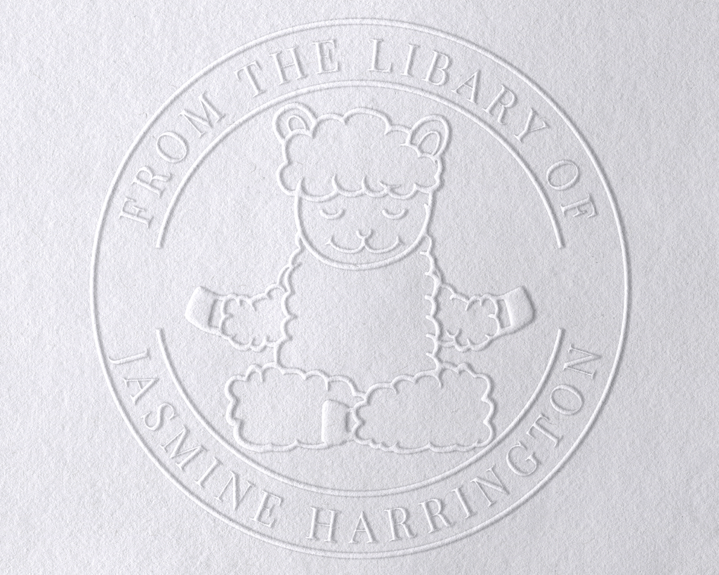 Animal Themed Personalized Book Embosser - YOGA-LLAMA