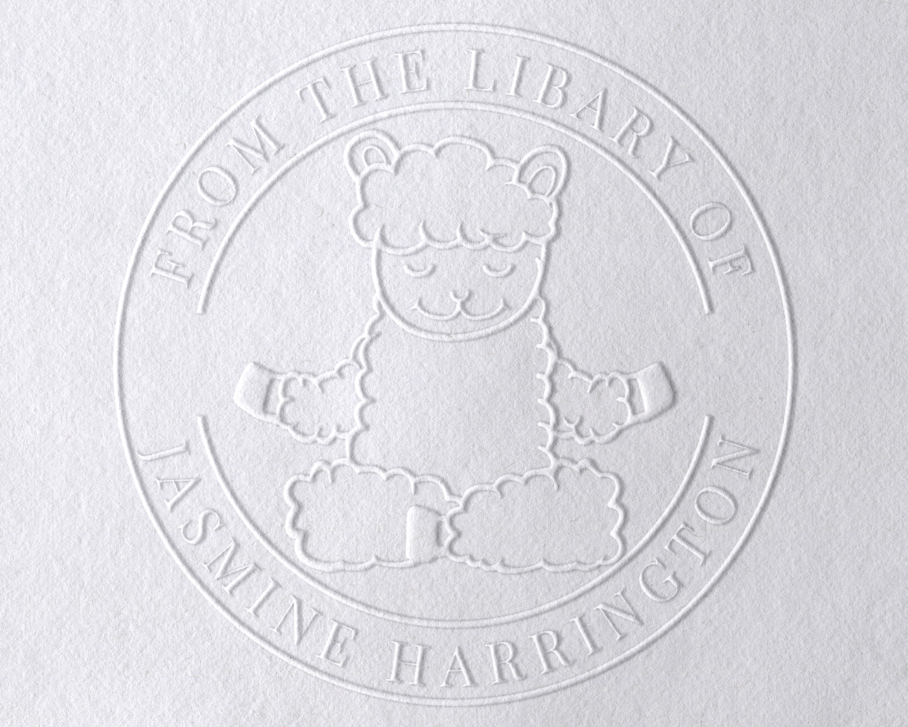 Animal Themed Personalized Book Embosser - YOGA-LLAMA