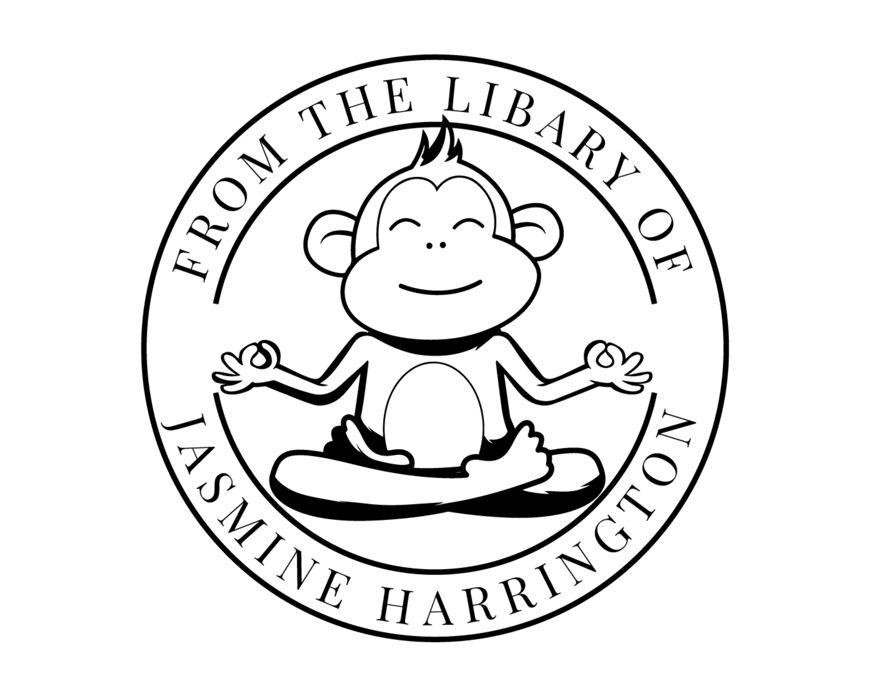 Personalized Book Self Ink Stamp - YOGA-MONKEY