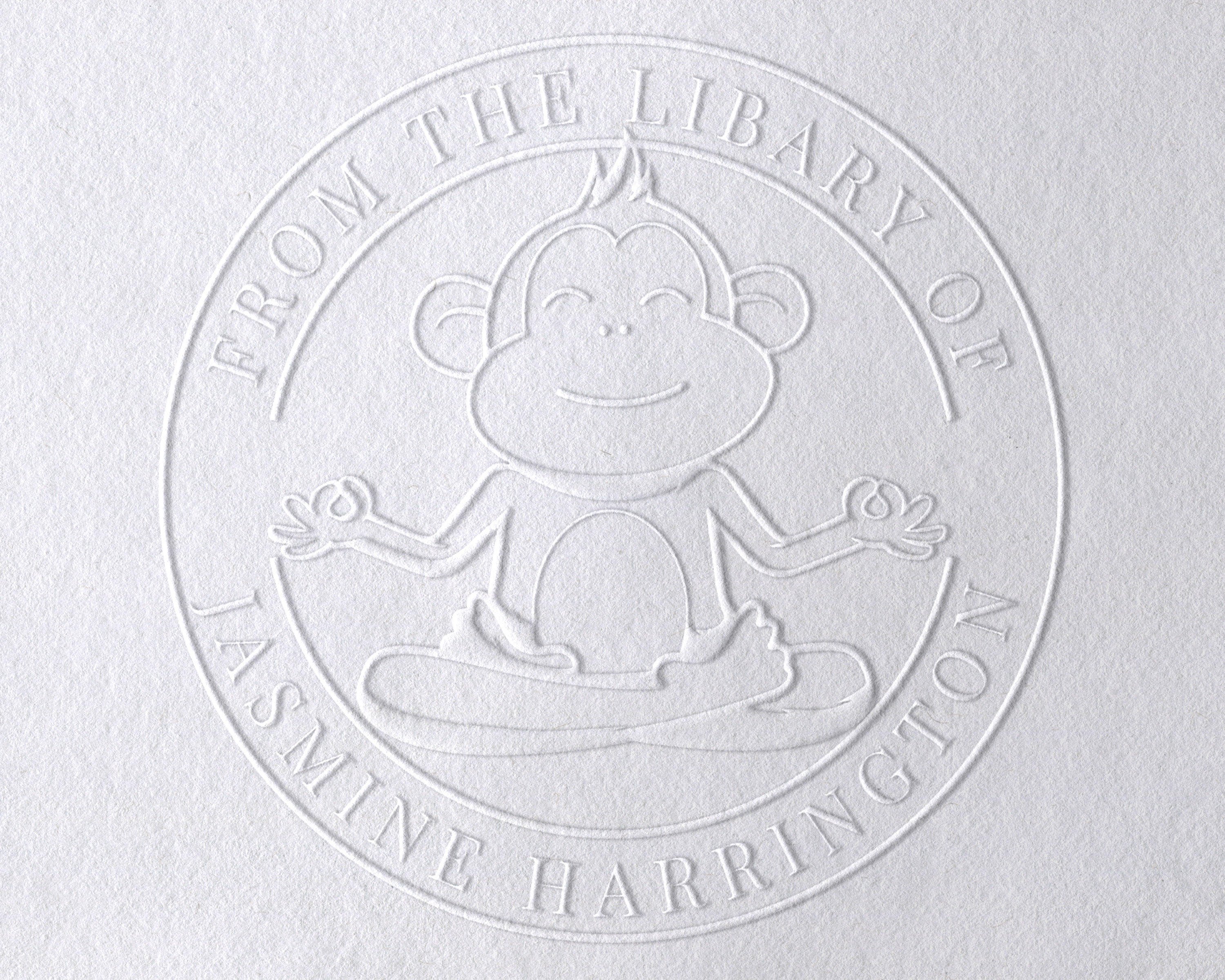 Animal Themed Personalized Book Embosser - YOGA-MONKEY