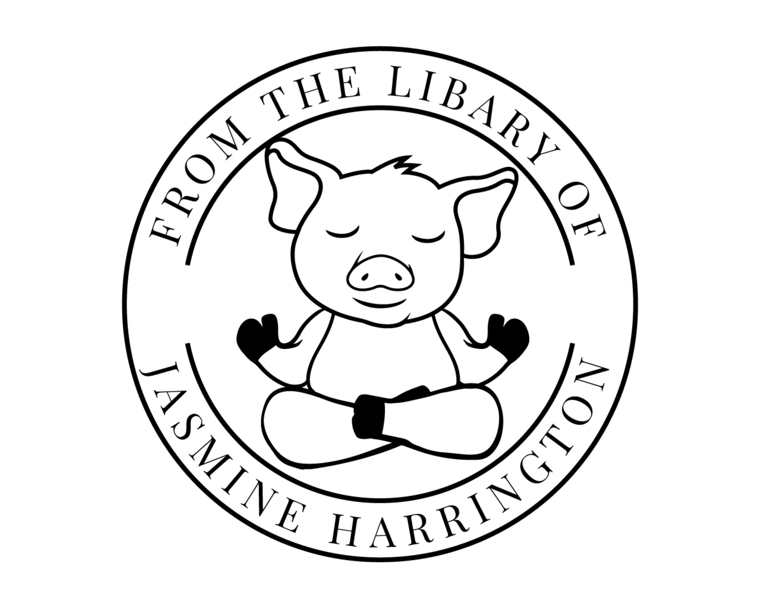 Personalized Book Self Ink Stamp - YOGA-PIG