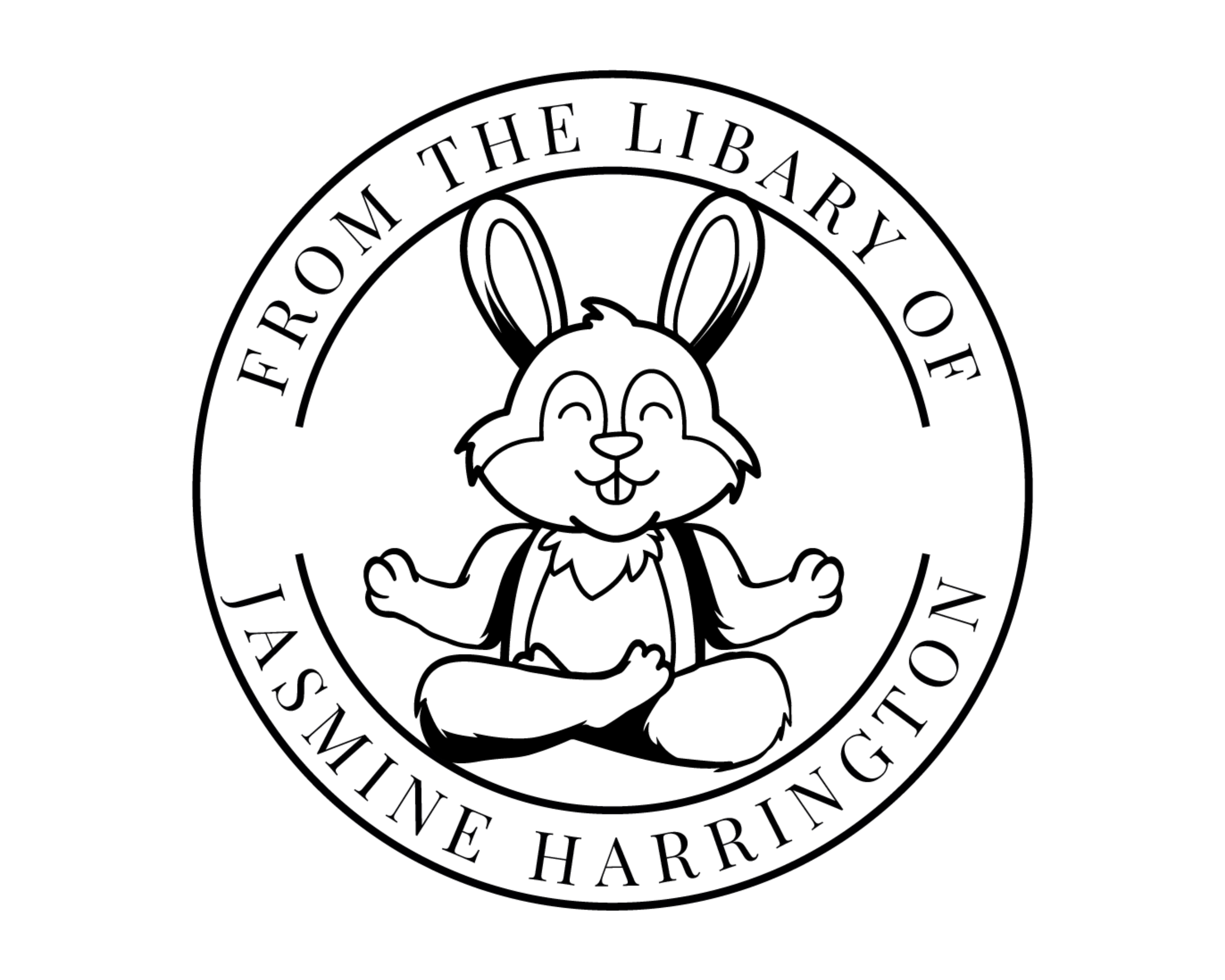 Personalized Book Self Ink Stamp - YOGA-RABBIT