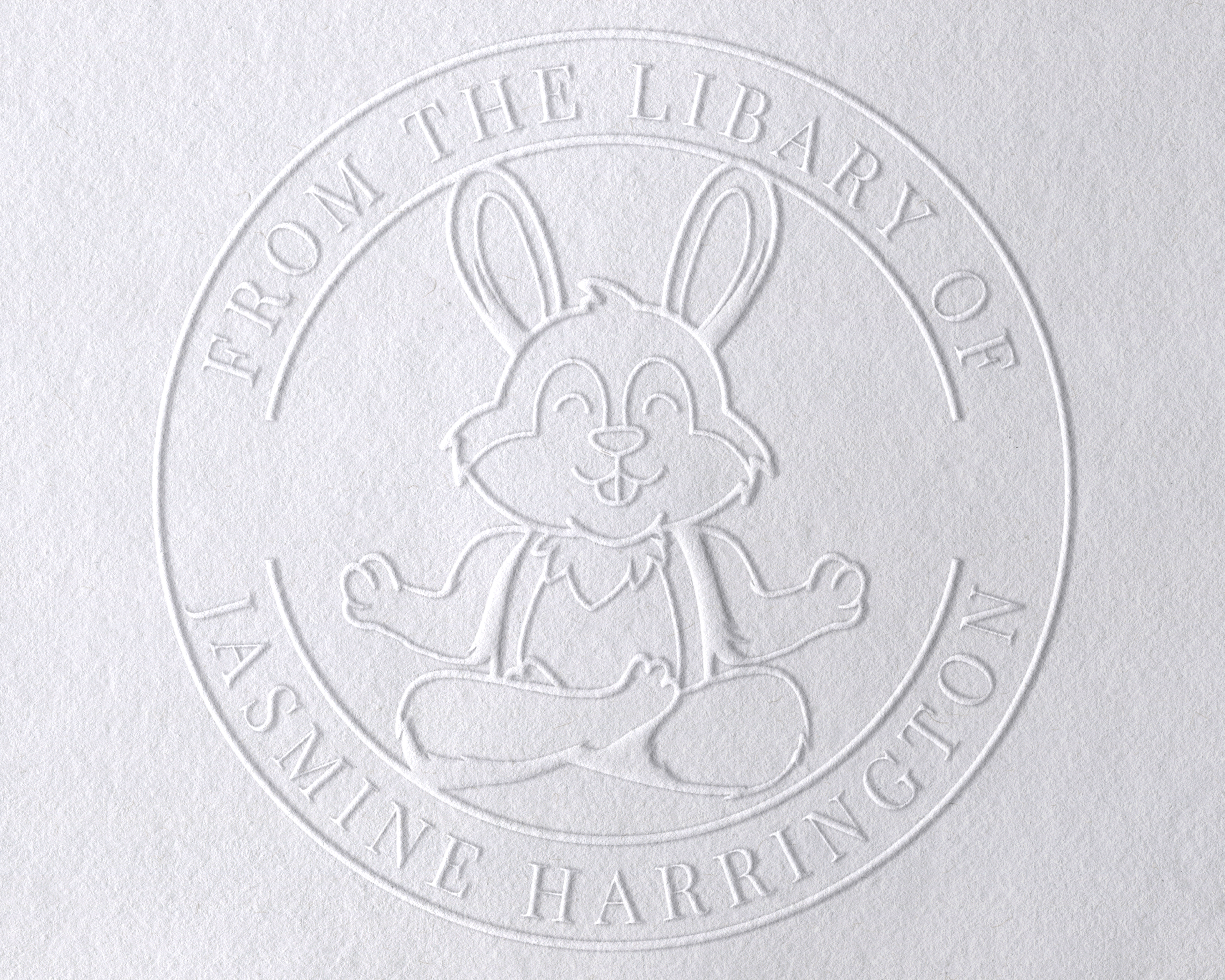 Animal Themed Personalized Book Embosser - YOGA-RABBIT