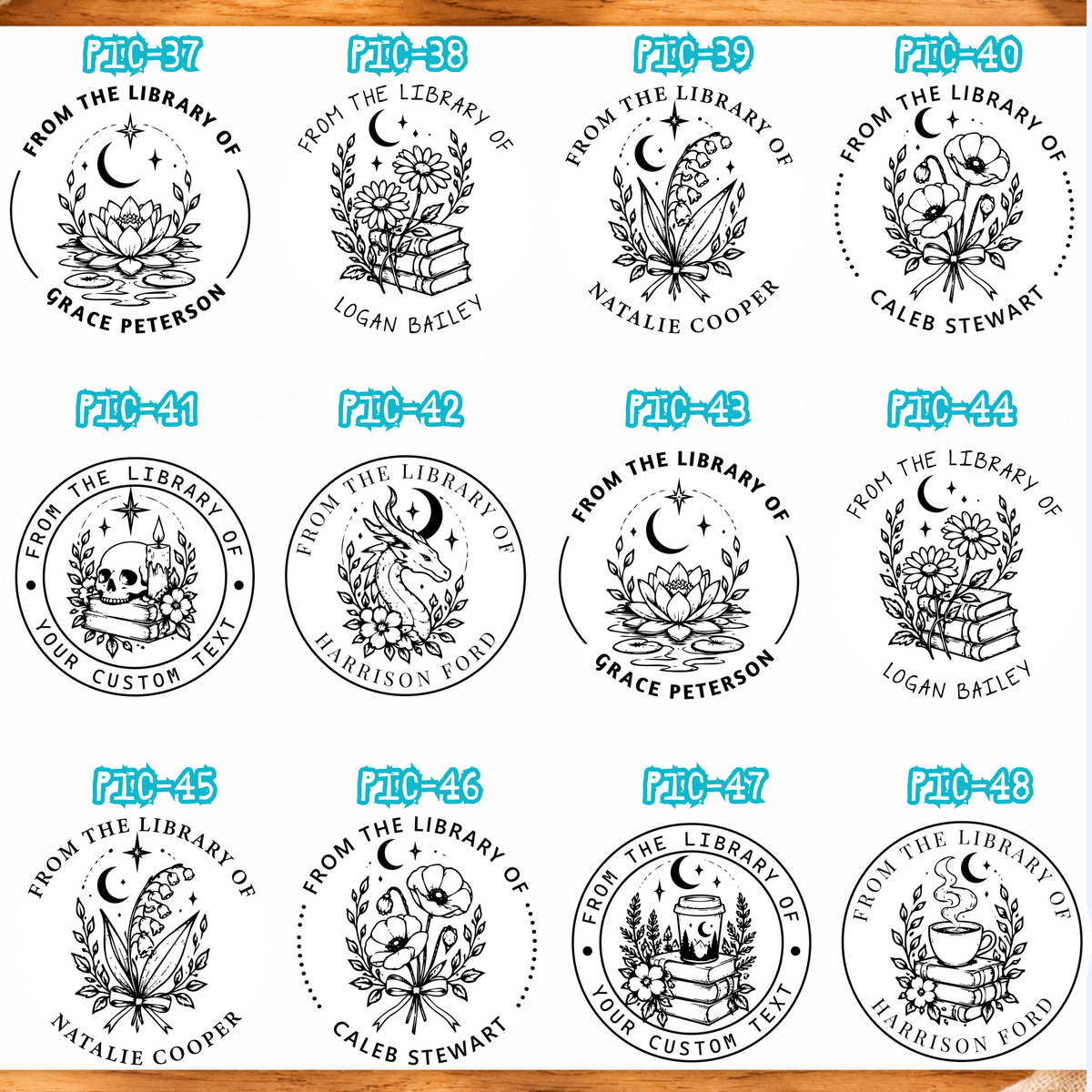 New Custom Book Stamp Designs