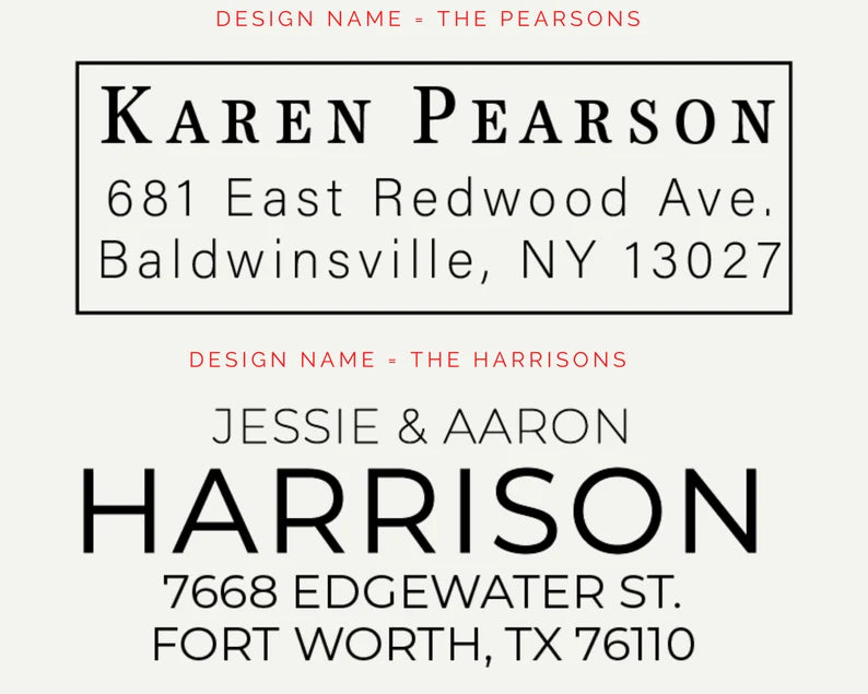 Self Inking Business Address Stamps