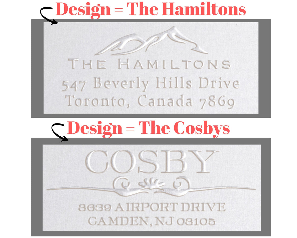Address Invitation Embosser Stamp Wedding Invitation Seal Embosser Personalized Customized 2" x 1" 10 Designs To Choose