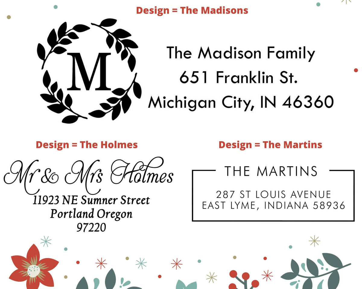Address Stamp Self Inking Custom Return Address Stamp Address Mail  Custom Address Stamper - Wedding Invitation