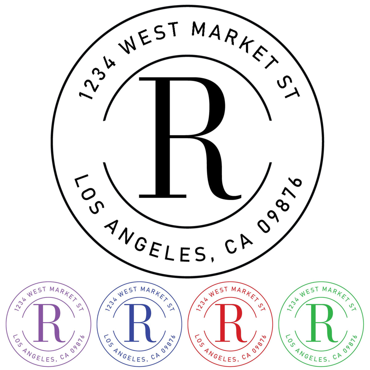Custom Address Stamp, Self-Inking Round Monogram Address Stamp, Personalized Address Stamp