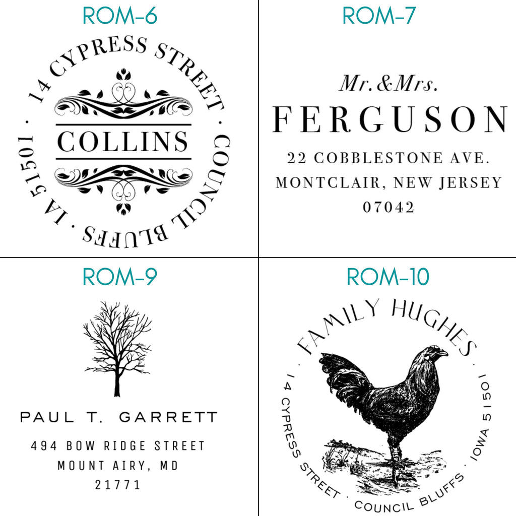 Custom Address Stamp, Self-Inking Round Monogram Address Stamp, Personalized Address Stamp
