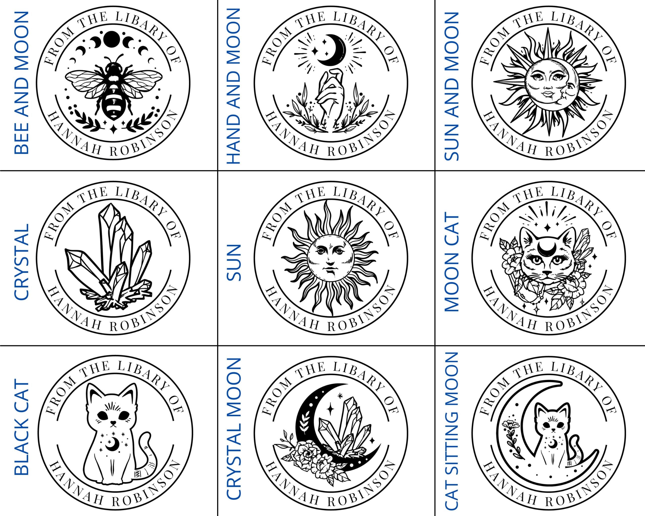 Round Self Inking Book Stamps