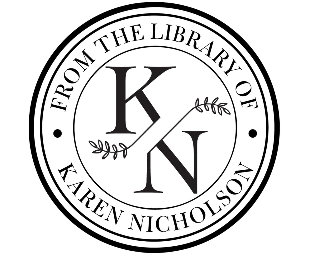 From the Library Of Stamp, Floral Monogram, Custom Ex Libris Stamp, Bookworm Gift, Rubber Stamp, From the library of, Teacher Gift