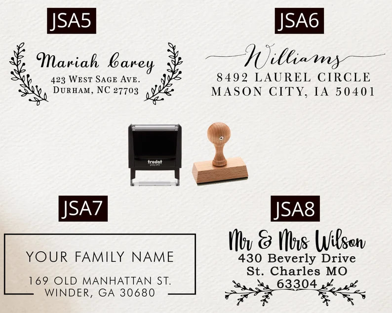 Wood Handle Return Address Stamps | JS Design