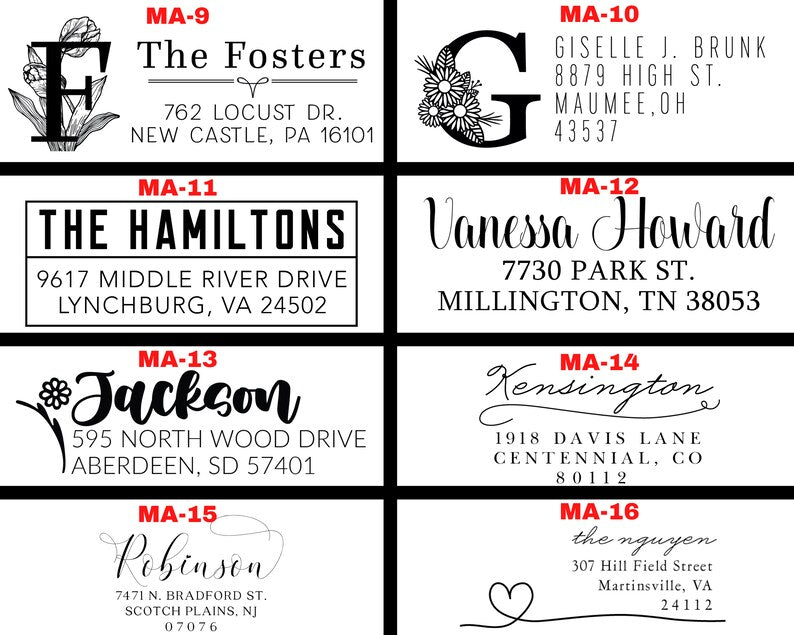 Self Inking Return Address Stamps | Calligraphy