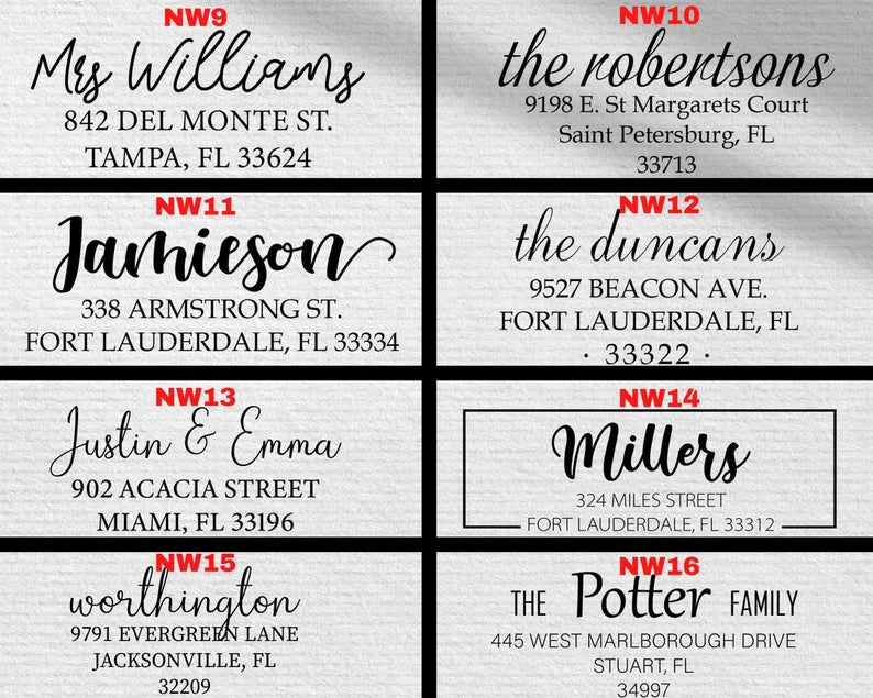 Wood Handle Address Rubber Stamp | NW & MA Design