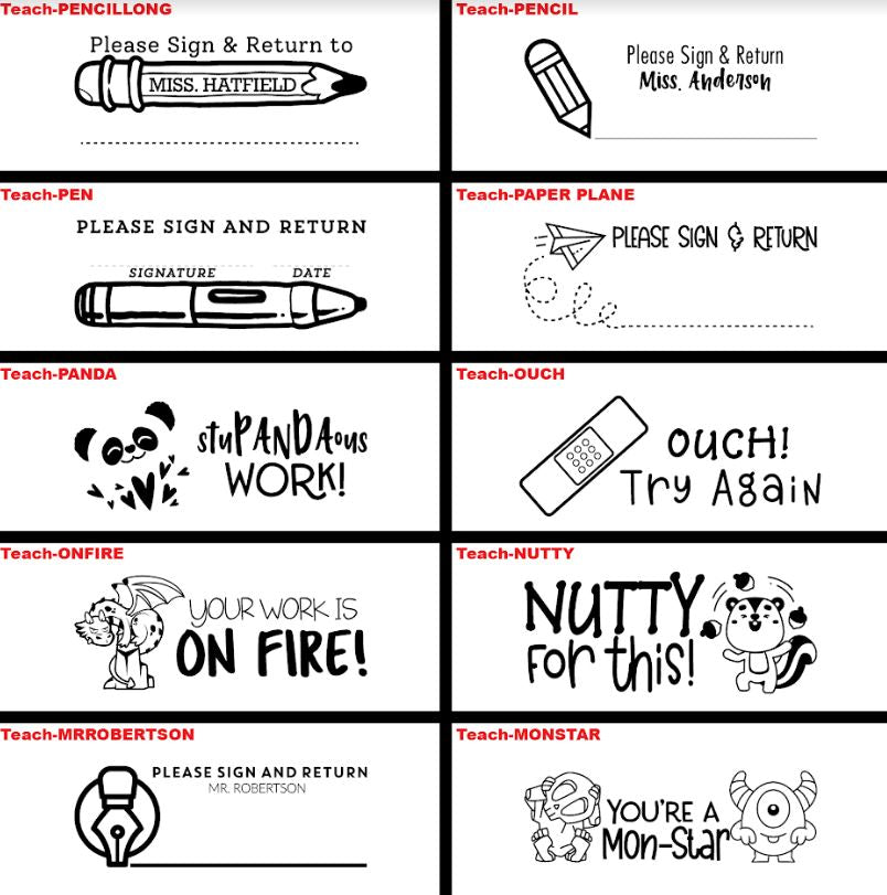 Wood Handle Teacher Stamps