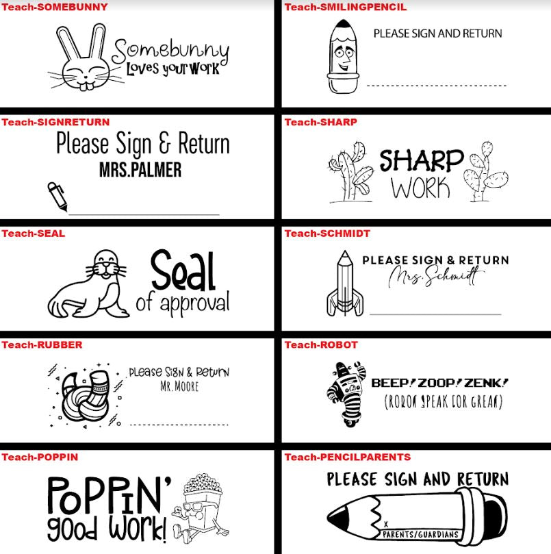 Custom Teacher Stamps