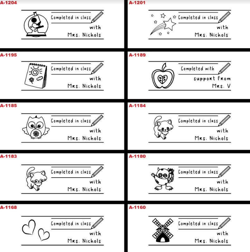 Wood Handle Teacher Stamps